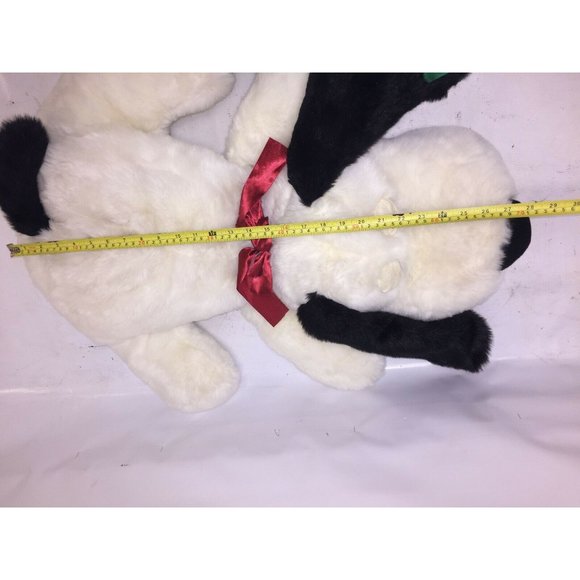 Lovable Huggable Lying DOG PLUSH 28" very soft black/white Pup - Picture 10 of 11